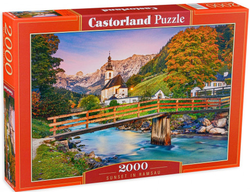 Puzzle 2000 Piese - Sunset In Ramsau - Castorland