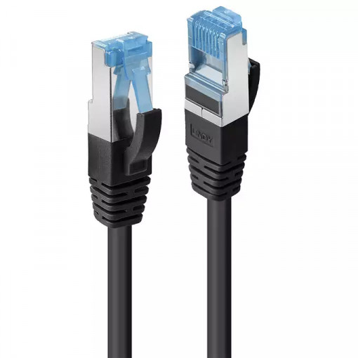 Cablu Lindy 1m Cat.6A S/FTP LSZH Network Cable, Black RJ45, M/M, 500MHz, Copper Technical details Connectors
