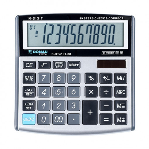 Calculator de birou, 10 digits, Donau Tech DT4101 - argintiu
