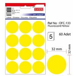 Etichete autoadezive color Tanex, D32 mm, 120 buc/set