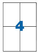 Etichete autoadezive pretăiate A-Series, 105x148 mm 4/A4, 100 coli/top