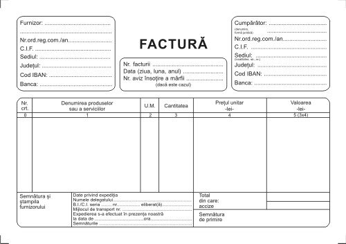 Facturier A5 fara TVA, hartie autocopiativa, 3ex/set, 50 seturi, 150 file