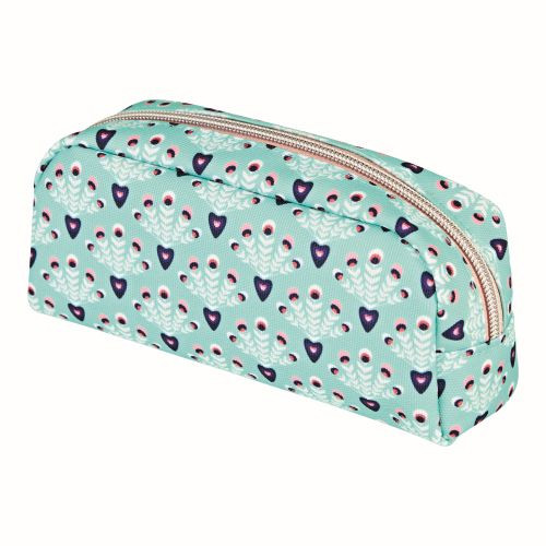 Penar neechipat fete, 1 fermoar, Dimensiuni 19,5x6,5x9,5cm, tip etui, 1 compartiment, Motiv Fancy Peacock Herlitz