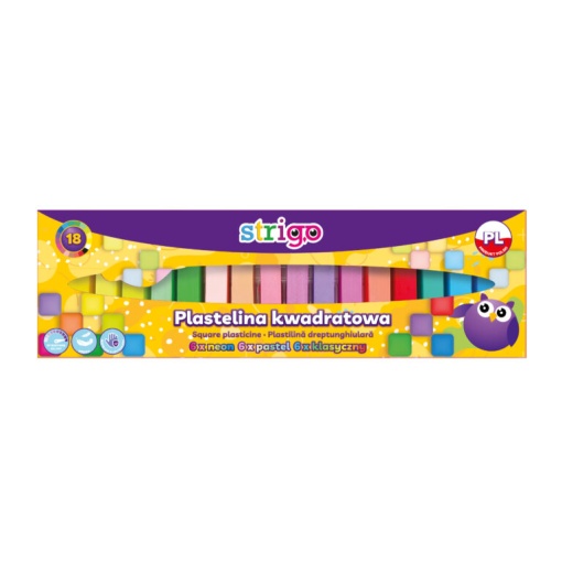 Plastilina Strigo 18 culori mix (6 x neon, 6 x pastel, 6 x clasice) SSC335 - Img 1