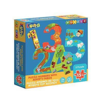 Puzzle numere 1-5 Aesop fabule Luna