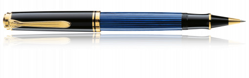 Roller Souveran R400, accesorii placate cu aur, corp negru-albastru