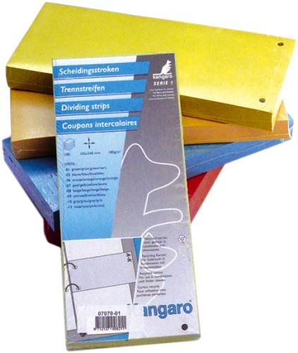 Separatoare din carton pentru biblioraft, 180 g/mp, 105 x 240 mm, 100/set, Kangaro