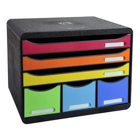Cabinet 6 Sertare Maxi Negru Multicolor