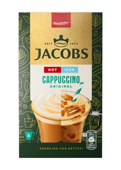 Cafea solubilă Jacobs Iced Cappucino Original, 17.8 g x 8 plicuri