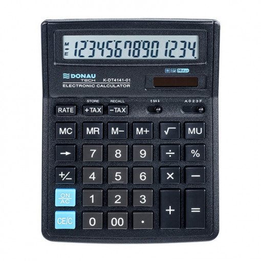 Calculator de birou, 14 digits, 193 x 143 x 38 mm, DonauTech DT4141- negru