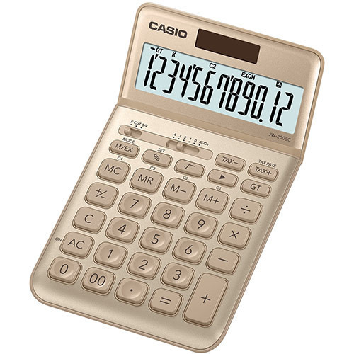 Calculator de birou Casio JW-200SC, 12 digits, Gold