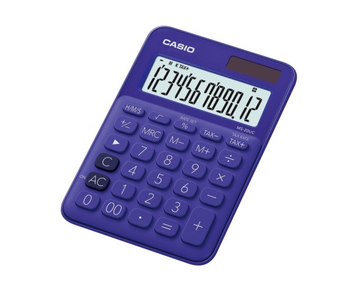 Calculator de birou Casio MS-20UC violet, 12 digits, 149.5 × 105 × 22.8 mm
