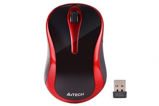 Mouse A4Tech wireless 1000DPI negru/rosu