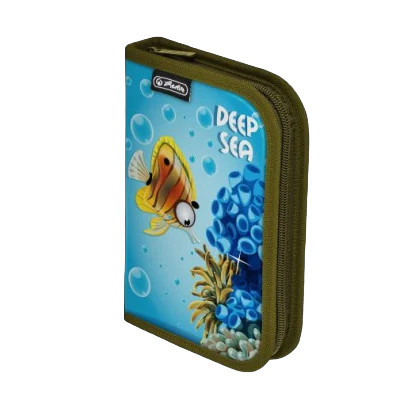 Penar neechipat Herlitz cu o clapa, dimensiune 13,5 X 19,5 X 3 Cm, Motiv Deep Sea