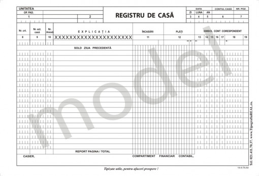 Registru casă autocopiativ A4, 2 exemplare/set, 50 seturi, 100 file RQ