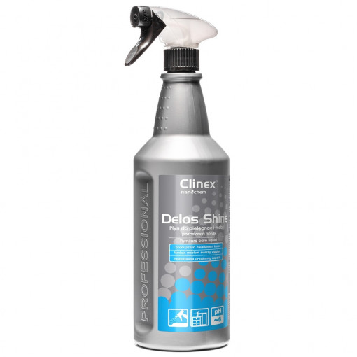 Solutie pentru curatare si stralucire mobila, 1 litru, cu pulverizator, Clinex Delos Shine