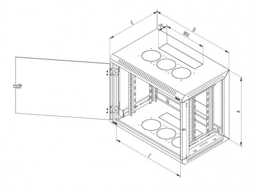 TRITON RACK 1-SECTION 9U/500 LAT.DET.
