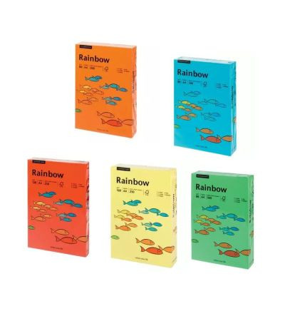 Carton color Rainbow A4, intens,160 g/mp, 250 coli-top