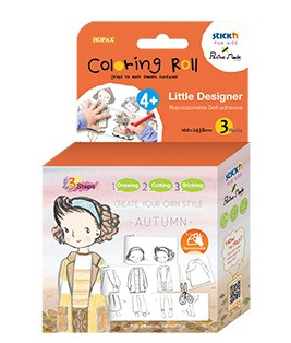 Cutie creativa cu role pentru colorat, 3 buc/set, Stick"n Little Designer - toamna