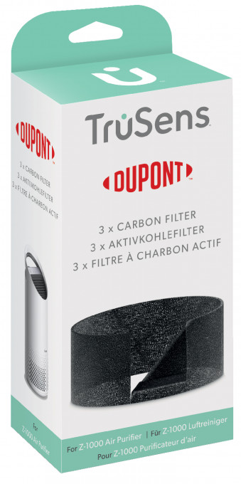 Rezerva filtru DuPont, pre-Carbon, pentru purificator LEITZ TruSens Z-1000, 3 buc/set, negru