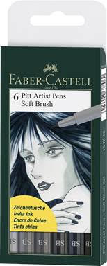 Set 6 markere Pitt Artist Pen Soft Brush Faber Castell
