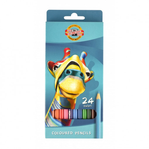 Set creioane colorate, 24 culori, Girafa, Koh-I-Noor.