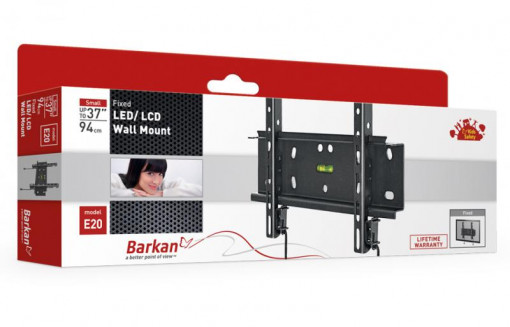 Suport perete LCD/Plasma Barkan, E20.B, 26" - 39" Fix, VESA, max. 200x200mm, max. 40Kg, negru