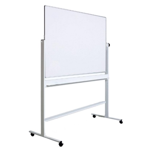 Tablă magnetică, 120 x 150 cm, dublă față, rotativă, pe stand mobil, profil aluminiu, Optima