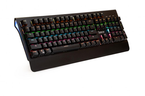 Tastatura Spacer SPKB-MK-01 cu fir, USB, switch-uri mecanice albastre, 50 mil. apasari, 104 taste, anti-ghosting