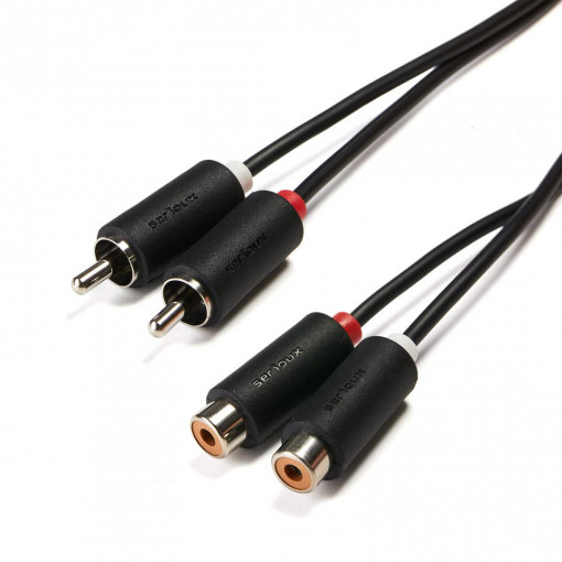 Cablu audio Serioux, 2 porturi RCA tata - 2 porturi RCA mama, conductori 99.99% cupru fara oxigen, 1.5m,