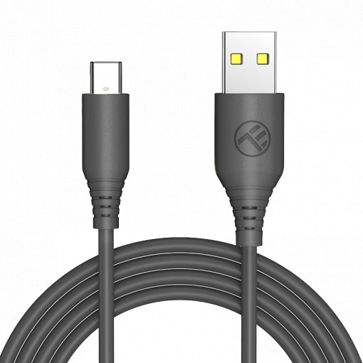 Cablu silicon Tellur USB la Tip C negru