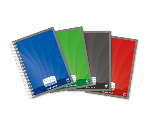 Caiet cu spirala, A6, 50 file - 90g/mp, coperti carton lucios, AURORA Mano - matematica