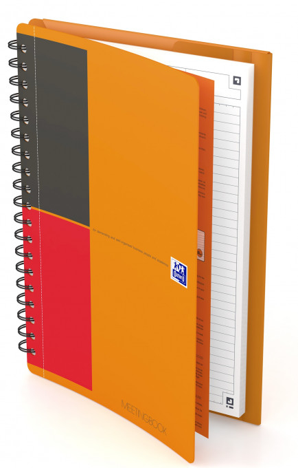 Caiet cu spirala B5, OXFORD Int. Meetingbook, 80 file - 80g/mp, Scribzee, coperta PP - dictando