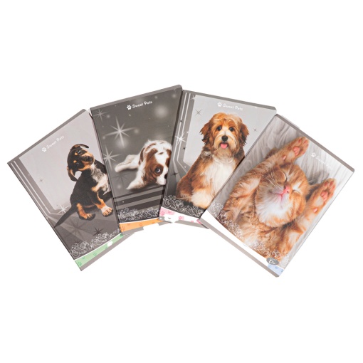 Caiet Design Sweet pets, A5, 36 file, hârtie 80gr./mp, copertă carton 300gsm, TIP II