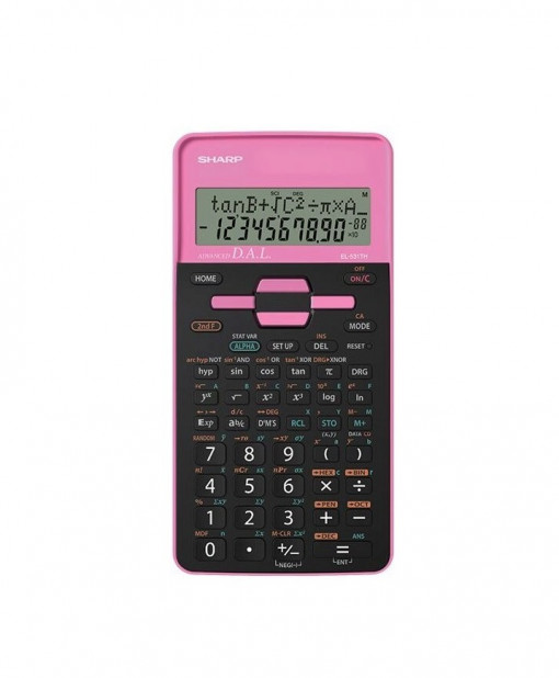 Calculator stiintific, 10 digits, 273 functii, 161x80x15mm, dual power, SHARP EL-531THBGR-negru/roz