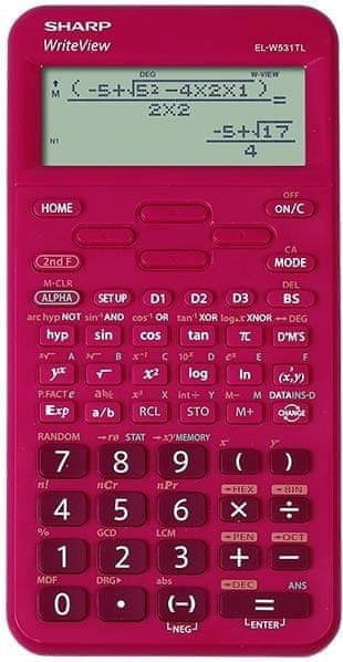 Calculator stiintific, 16 digits, 420 functii, 157x78x15 mm, SHARP EL-W531TLBRD - rosu