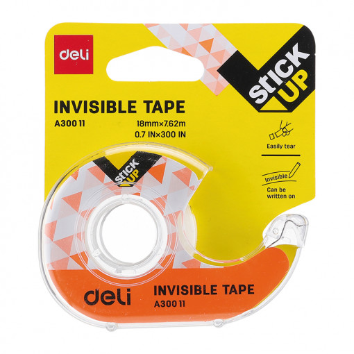 Dispenser banda adeziva invisible 18mm*7.62m Deli