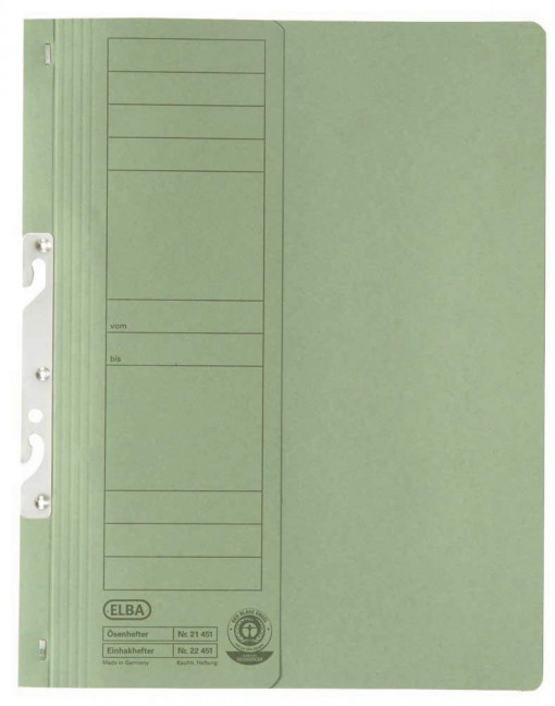 Dosar carton incopciat 1/2, 250 gr/mp ELBA Smart Line - verde
