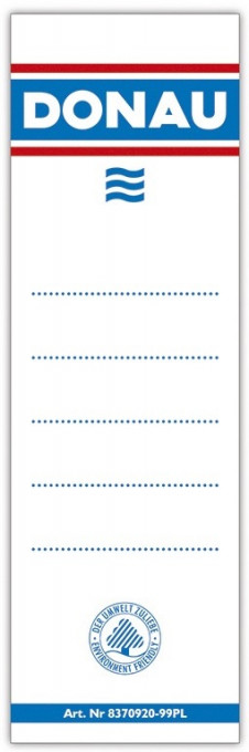 Etichete albe pentru biblioraft 75 mm , dubla fata, 20/set, DONAU