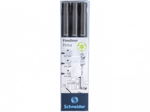 Fineliner Schneider Pictus 3 buc/portofel