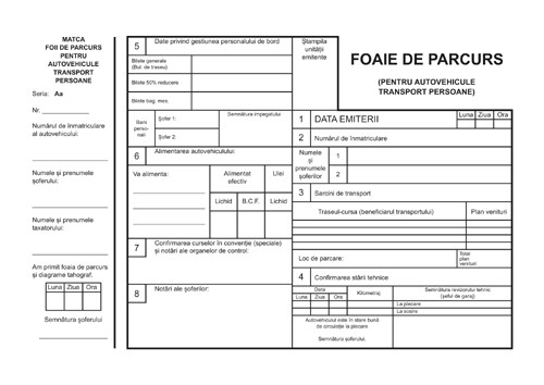 Foi parcurs persoane offset A4, 55 g/mp, 100 file IL