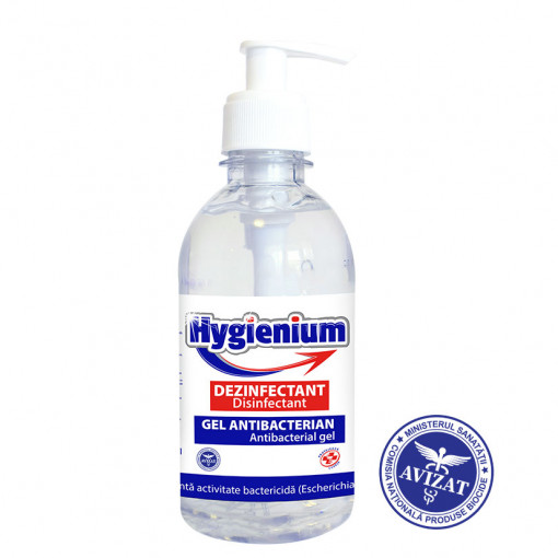 Gel Antibacterian Dezinfectant pentru maini Hygienium, 300ml (Avizat de Ministerul Sanatatii)