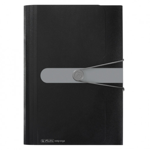 Mapa plastic expandabilă cu elastic Herlitz Easy Orga To Go A4 12 compartimente cu index negru