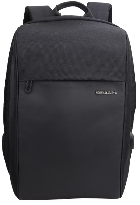 Rucsac BESTLIFE Travel Safe - negru matlasat - laptop 16 inch, charge pentru USB si TypeC conectori