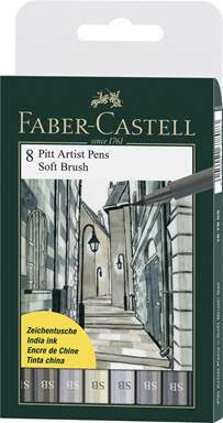 Set 8 markere Pitt Artist Pen Soft Brush Faber Castell