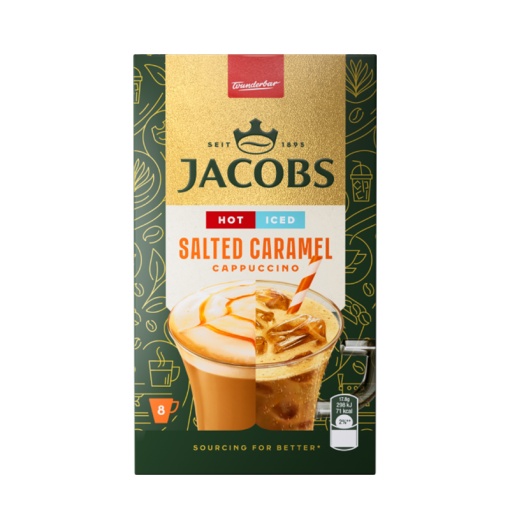 Cafea solubilă Jacobs Salted Caramel, 17.8 g x 8 plicuri