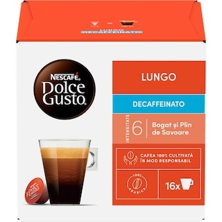Capsule cu cafea Nescafe Dolce Gusto Lungo Decaffeinato, 16 capsule, 112g.