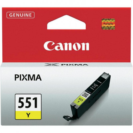 Cartus cerneala Canon CLI-551Y, yellow, capacitate 7ml, pentru Canon Pixma IP7250, Pixma IP8750, Pixma