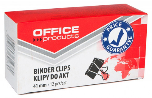 Clip hartie 41mm, 12buc/cutie, Office Products - negru