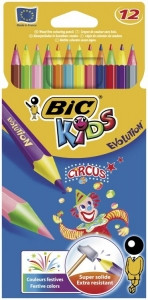 Creioane colorate 12 culori Evolution Circus Bic